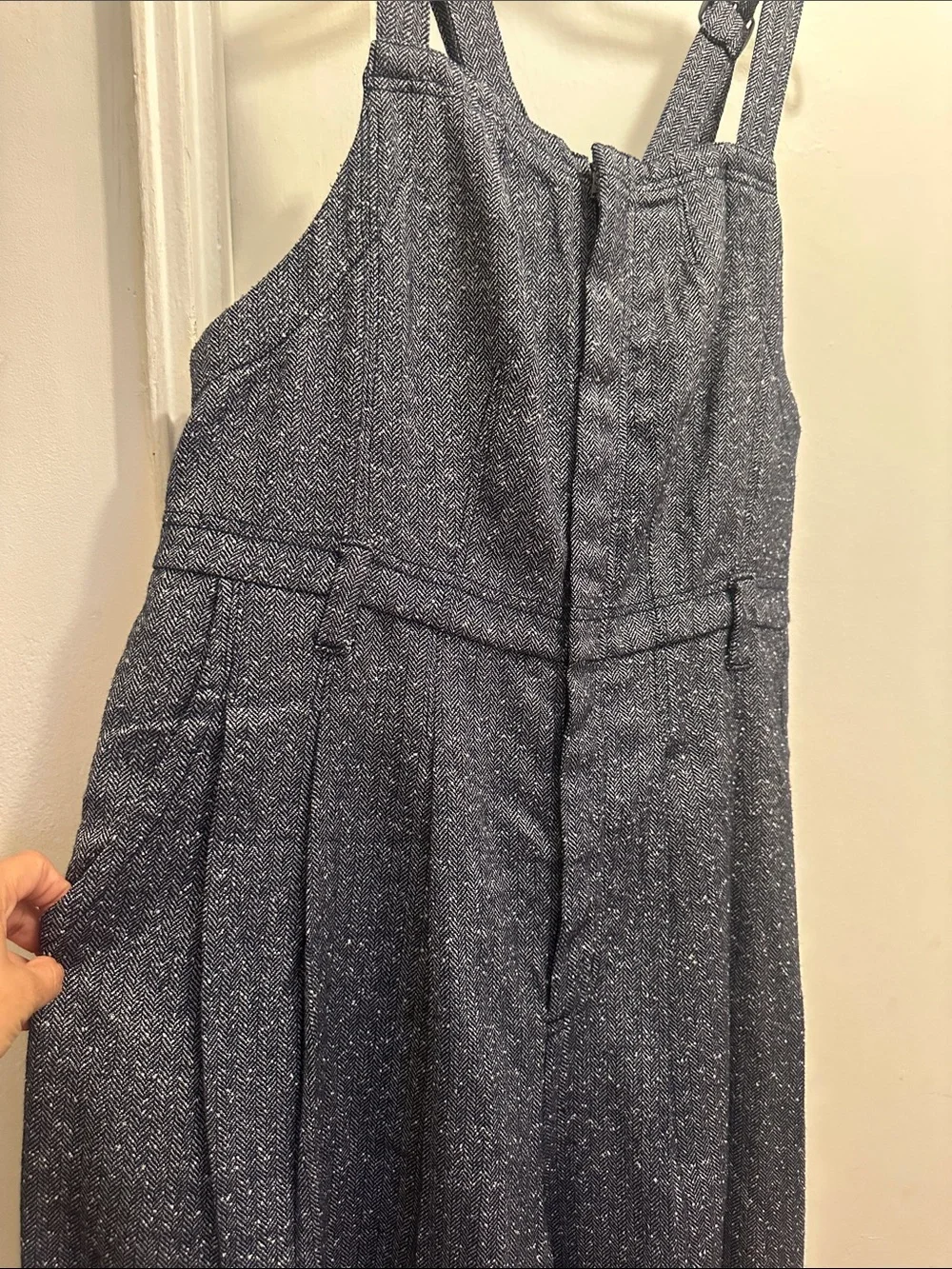 Free People Charcoal Speckled Wide-Leg Jumpsuit - Preloved